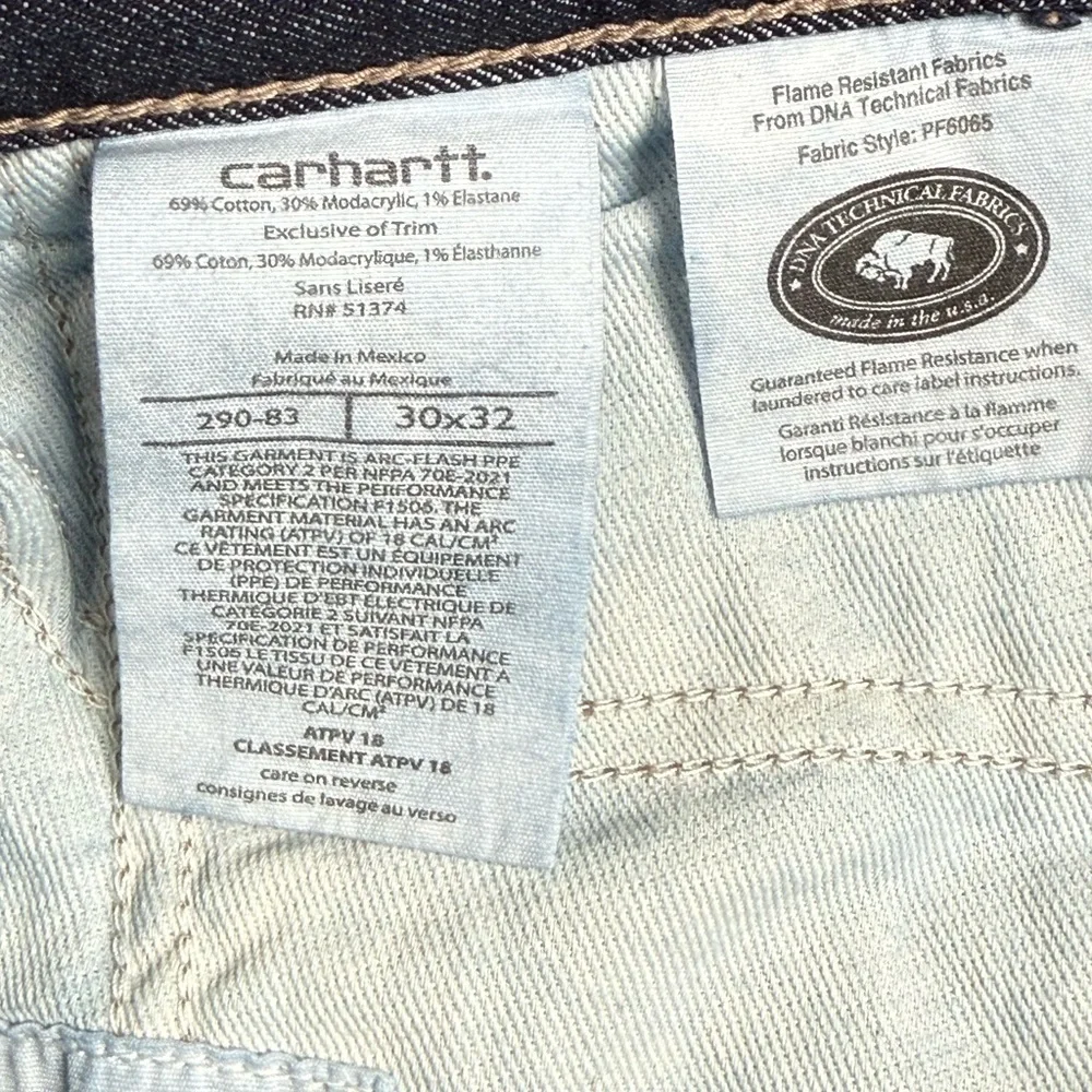 Carhartt FR Flame Resistant Denim Jeans Mens‎ 30x32 Workwear Dark Wash